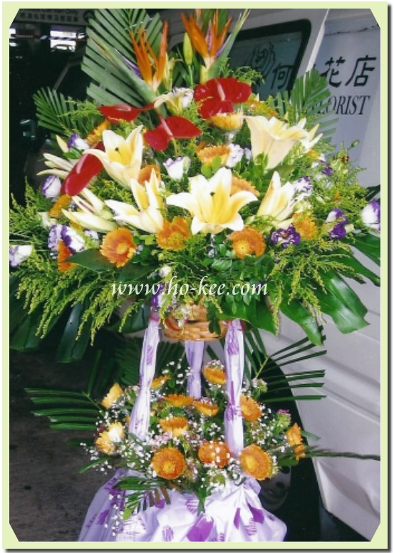 H303-雙層系列(天掌鳥,紅掌,百合)